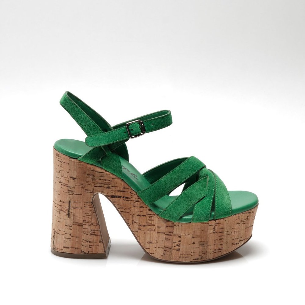 🎉LAST CHANCE🎉 FREE PEOPLE Lisbon MJ Platform Sandals / Green Goddess - Picture 8 of 12